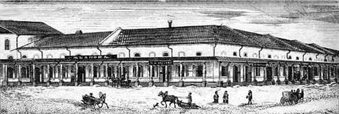 Trading center in Irkutsk (engraving of XIX c.)